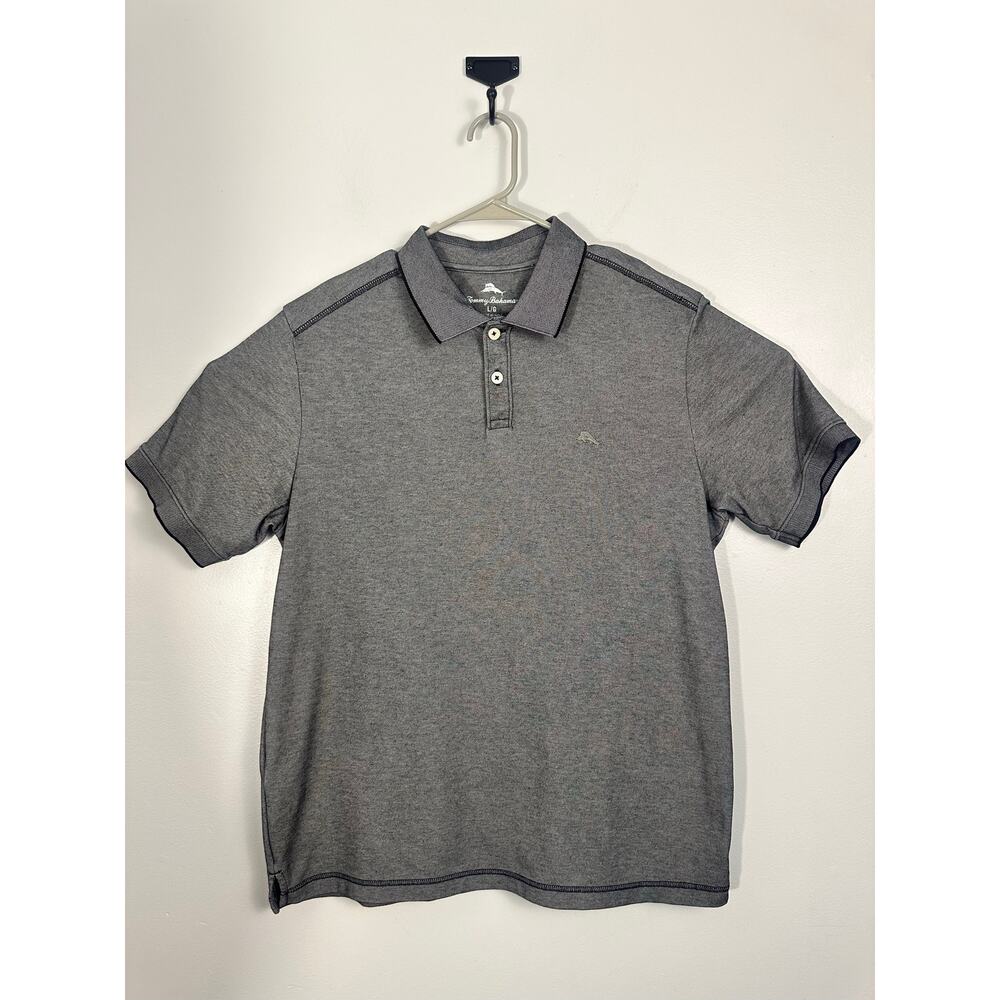 Tommy Bahama Men’s L Rio Breeze Grey Polo Coastal Resort Marlin Logo